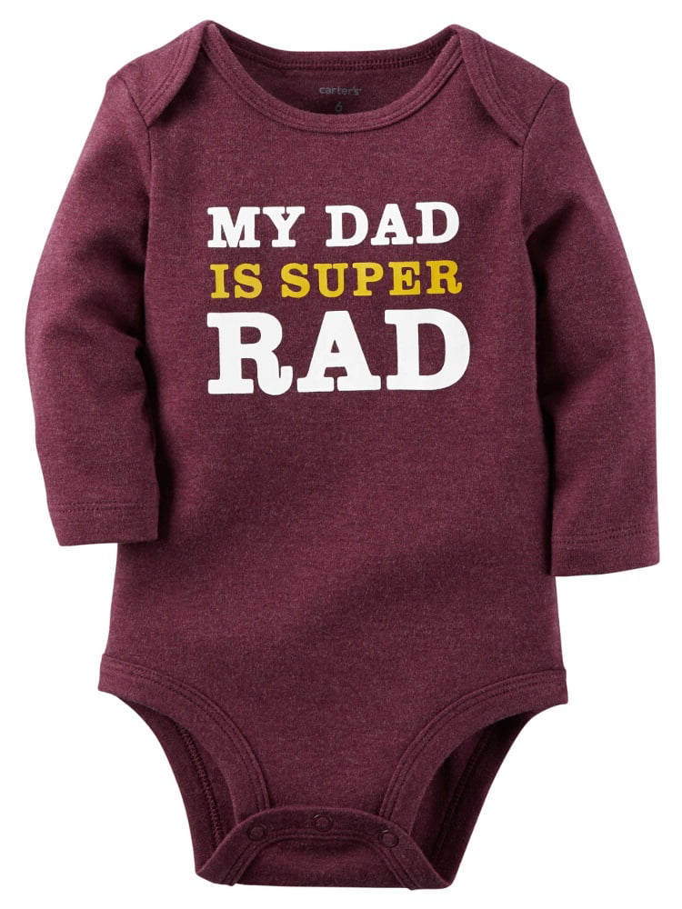 Carters Boys Size 6 18 months Dad is Super Rad Long Sleeve Bodysuit New 