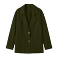 thumbnail image 5 of Women's Trench Coat Ndbuld Women's Solid-Color SpringAutumn Casual Button-Down Pocket Long-Sleeved Windbreaker Coat Army Green L, 5 of 9