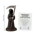 thumbnail image 3 of Humorous Grim Reaper Emotional Support Figurine, Funny office decor, Unique Home decor, desk decor for Men, "Go You!" Scythe Sculpture with Matching Note Card for Work desk decor,, 3 of 6