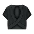 thumbnail image 6 of Aofany Womens Workout Tops Backless Short Sleeve Athletic Shirt Running Crop Top Gym Yoga Tee, 6 of 7