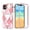 H, variant on GSA Geo Marble Hybrid Case for iPhone 13 Pro (6.1") - Pink/White