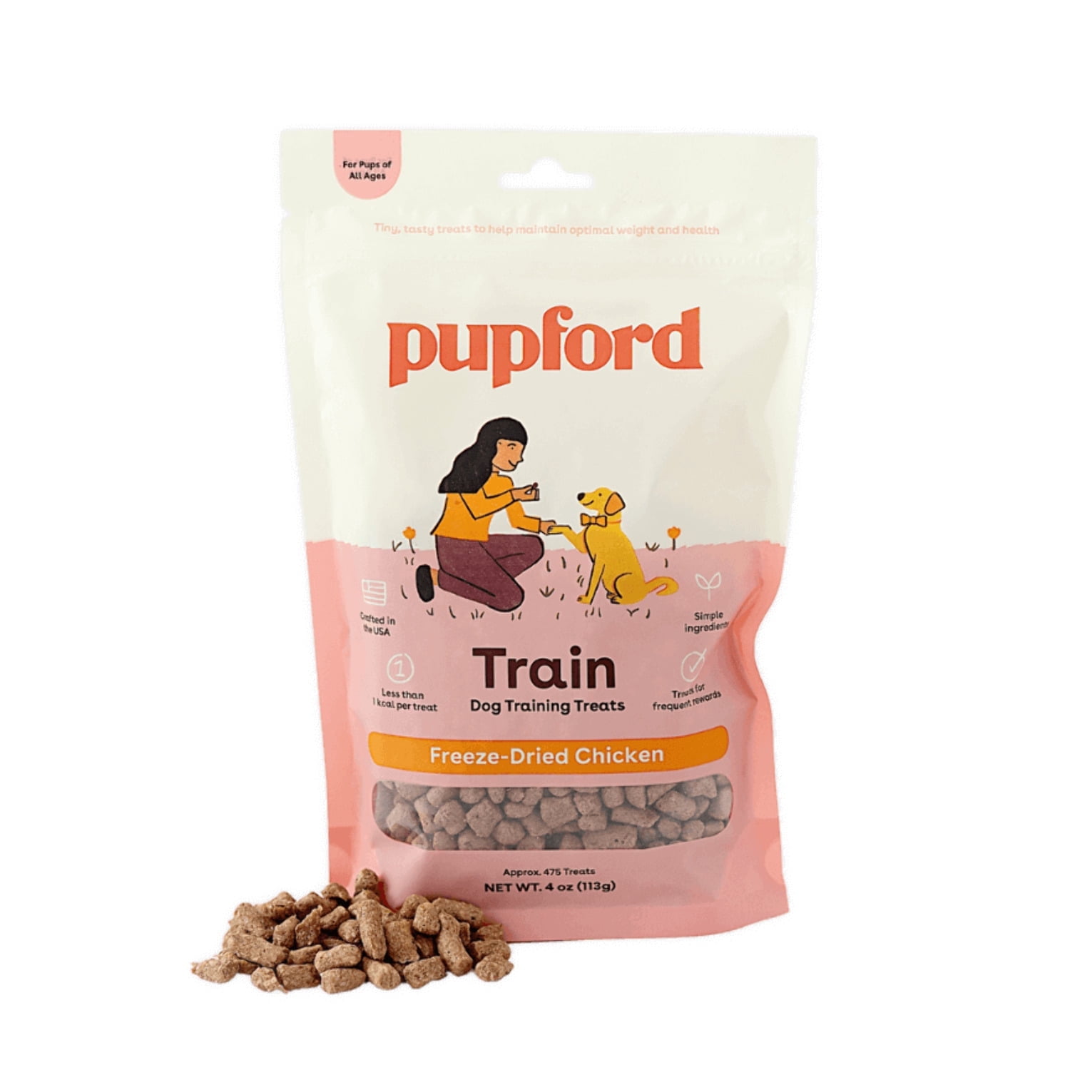 Pupford Freeze Dried Training Treats for Dogs & Puppies (Chicken, 4 oz)