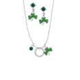 thumbnail image 2 of Delight Jewelry Silvertone Aunt Eternity Ring Green Shamrock Necklace and Clover Earrings Jewelry Set, 2 of 5
