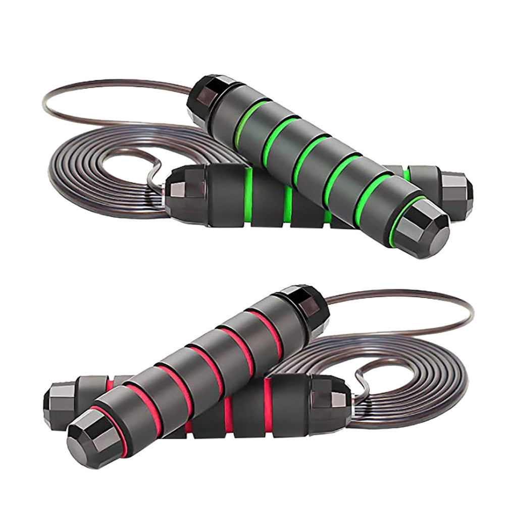 2x Skipping Rope Tangle-Free with Ball Bearings Adjustable Rapid Speed Jump Rope 