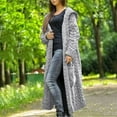 thumbnail image 5 of TAIAOJING Women's Crewneck Cardigan Winter Solid Solid Knitted Loose Hooded Long Sweater Pocket Loose Outwear Coat, 5 of 7