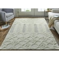 thumbnail image 6 of HomeRoots Ivory Taupe And Tan Wool Geometric Tufted Handmade Stain Resistant Area Rug, 6 of 10