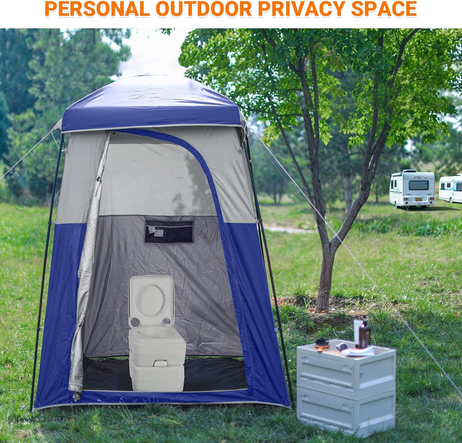 Free Shipping KingCamp Shower Tent for Camping Extra Wide Outdoor Shower Tent Privacy Tent for Portable Toilet Bathroom Dressing Changing Room with Carry Bag Blue Walmart