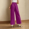 thumbnail image 6 of APEXFWDT Linen Wide Leg Pants Women Casual Palazzo Pants High Waisted Cotton Linen Lounge Pants Beach Summer Pants with Pockets, 6 of 8