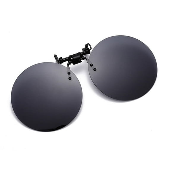 GJX Round Rimless Clip on Sunglasses Photochromic Polarized Clip-On Lenses Anti-Glare Sunglasses Anti Uv400 Driving Night Vision Goggles