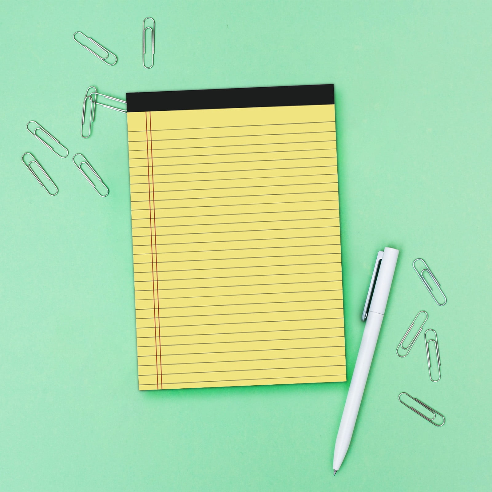 5pcs A4 Small Legal Pads Colored Note Pads Paper College Ruled Notepad Clear Print Writing Pads Legal Pads Perforated Narrow Ruled Pads of Paper (Multi-color) B