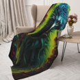 thumbnail image 3 of Disketp Fluorescent Wolf Cozy Flannel Fleece Throw Blanket: Has a velvety texture for All Seasons - Perfect for Women, Men, & Kids"50"x40", 3 of 6