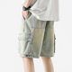 thumbnail image 5 of Pantalones cortos vaqueros holgados para hombre de Cagnkofi, estilo informal, estilo bermudas, holgados y rectos., 5 of 5