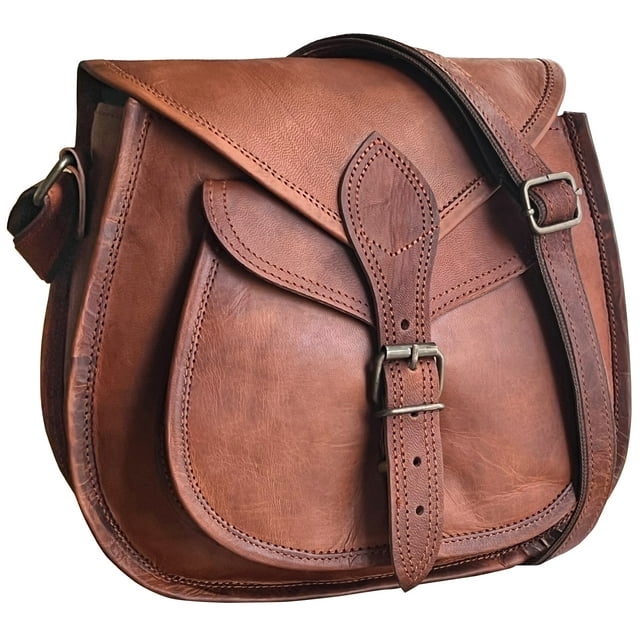 13" Genuine Leather Handmade Crossbody Sling Handbag for Ladies