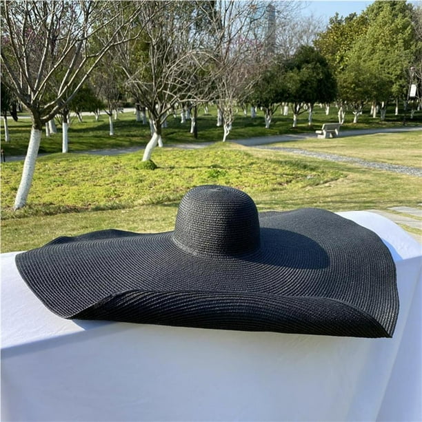 Oversized Straw Hat Black Huge Oversized Straw Sun Hat Woven Sun