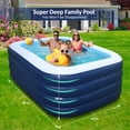 thumbnail image 3 of Inflatable Family Swimming Pool, 100"x60"x30" Oversized, Extra-Deep & Reinforced - for Adults, Kids, Backyard, Garden, Summer Fun, 3 of 8