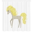 thumbnail image 3 of Ambesonne Pony Shower Curtain, Blonde Little Horse Cartoon, 69"Wx84"L, Pale Yellow Grey Yellow, 3 of 5