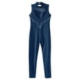 thumbnail image 6 of inhzoy Gymnastic Dance Jumpsuit for Girls Shiny Sequins Ballet Dance Leotard Navy Blue 10, 6 of 9