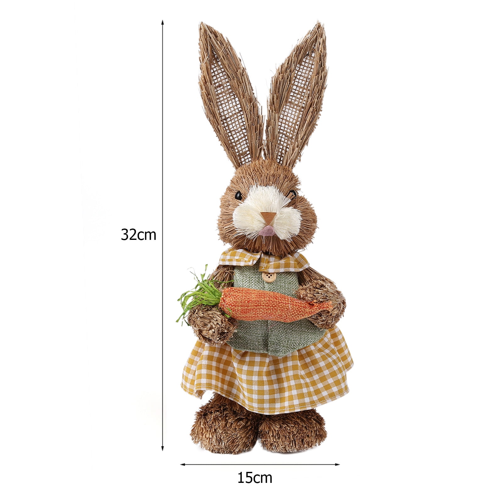 Realistic Rabbit Handmade Easter Bunny Fur Animal Figurine Holiday Photo Prop 