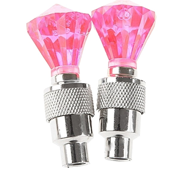 UDIYO 2Pcs Luminous Tire Valve Caps with LED Flashing Light for Car Bicycle Motorcycle