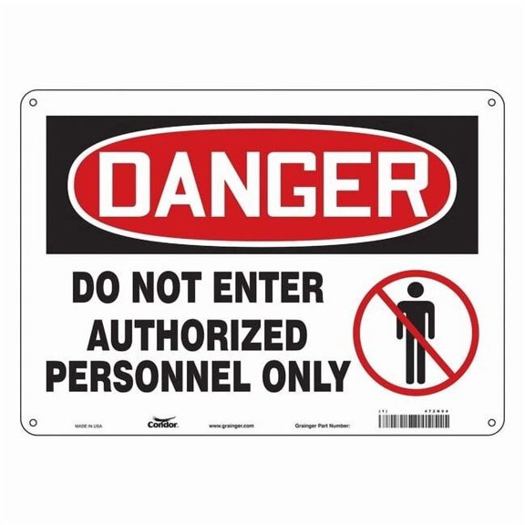 Condor Safety Sign,10 inx14 in,Polyethylene 472N04
