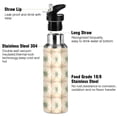 thumbnail image 3 of Yayeee 20oz Double Wall Stainless Steel Water Bottle with Flip Straw, Pastel Beige Geometric, 3 of 7
