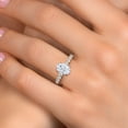 thumbnail image 4 of Gem Stone King 14K Two Tone Gold White Moissanite and Lab Grown Diamond Engagement Ring for Women | 3.65 Cttw | Oval 10X8MM | Gemstone Birthstone | Size 5, 4 of 7