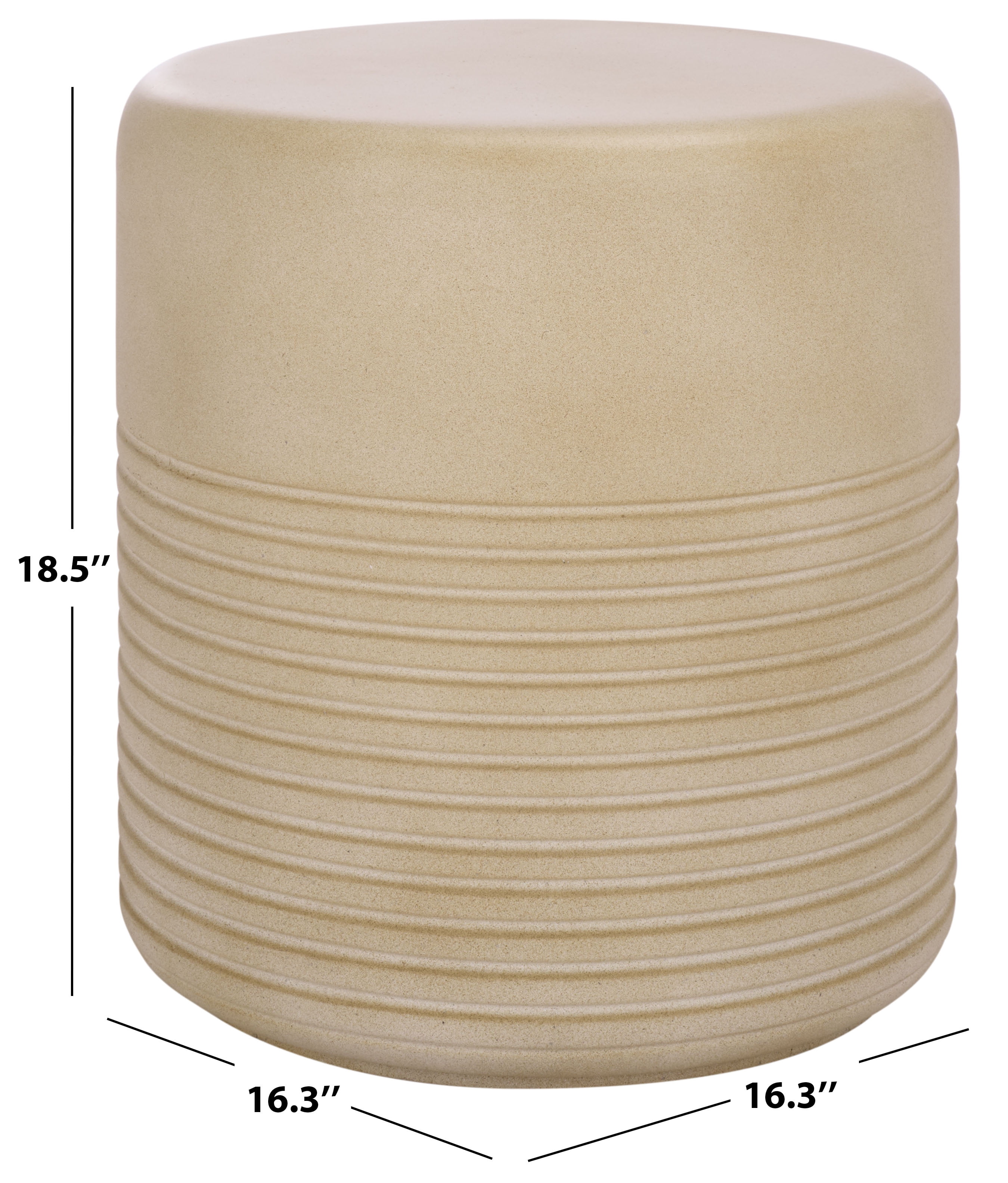 Safavieh Astrid Outdoor Modern Cement Round End Table, Beige