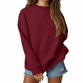 thumbnail image 2 of Dwellite Womens Sweatshirts Oversized Crewneck Y2K Hoodies Fall Fashion 2025 Teen Girls Clothes Cute Winter Pullover Sweater Wine M, 2 of 7