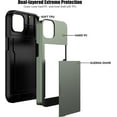 thumbnail image 3 of for iPhone 12 Case with Card Holder Slot, [Heavy Duty  Grade Protection] [Dual Layers Shockproof] [Hidden Wallet] for Men & Women Green, 3 of 12