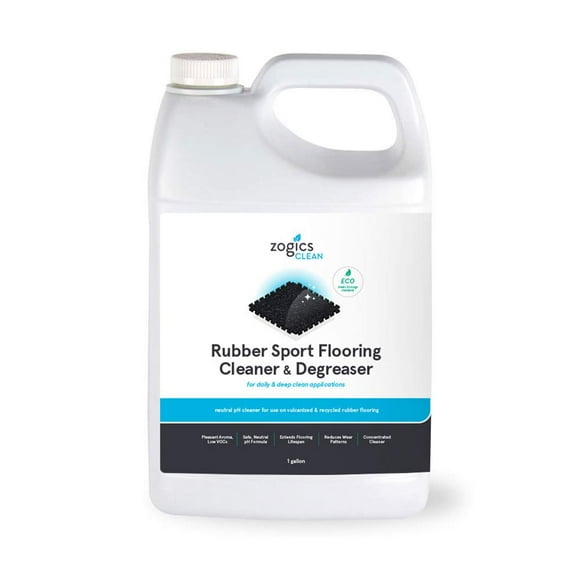 Zogics Rubber Flooring Cleaner and Degreaser â Cleaner Concentrate and Heavy Duty Degreaser for Rubber Floors and Mats, Biodegradable and Non Toxic Cleaner (1 Gallon)