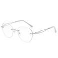 thumbnail image 4 of Rimless Blue Light Blocking Reading Glasses 1.50 for Women, Glitter White Frameless Presbyopic Glasses Oversized Bling Readers +1.50, 4 of 4