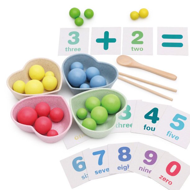 Juguete educativo Montessori de madera para niños, forma de aprendizaje temprano, números, pesca, juego de mesa a juego, rompecabezas heqiyong LED