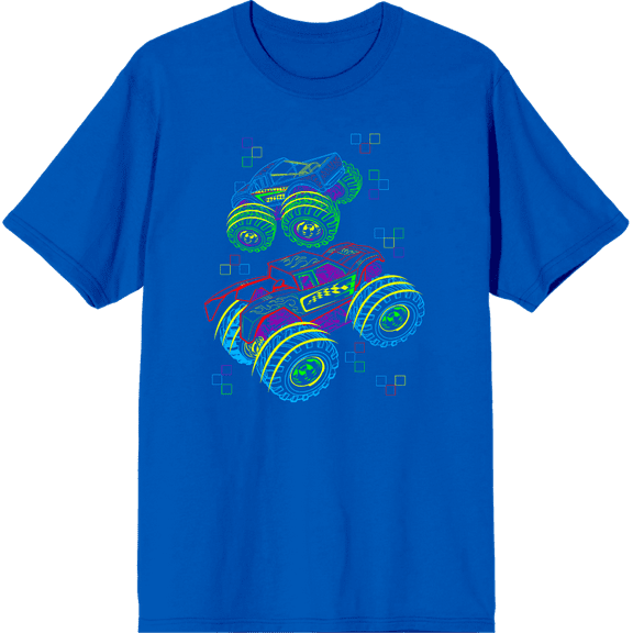 Neon BIg Wheel Trucks Adult Royal Blue Crew Neck Short Sleeve Tee-3XL
