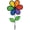 12" Rainbow, variant on In the Breeze 2639 — 12-Inch Rainbow Flower Spinner with Leaves — Colorful Wind Spinner for Your Yard or Garden
