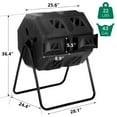 thumbnail image 3 of BORGEBY 43 Gallon Compost Bin Outdoor Tumbling Composting Bins Compost Tumbler Bucket Trash Can w/ Dual Chamber Sliding Doors for Garden Patio, Black Door, 3 of 7
