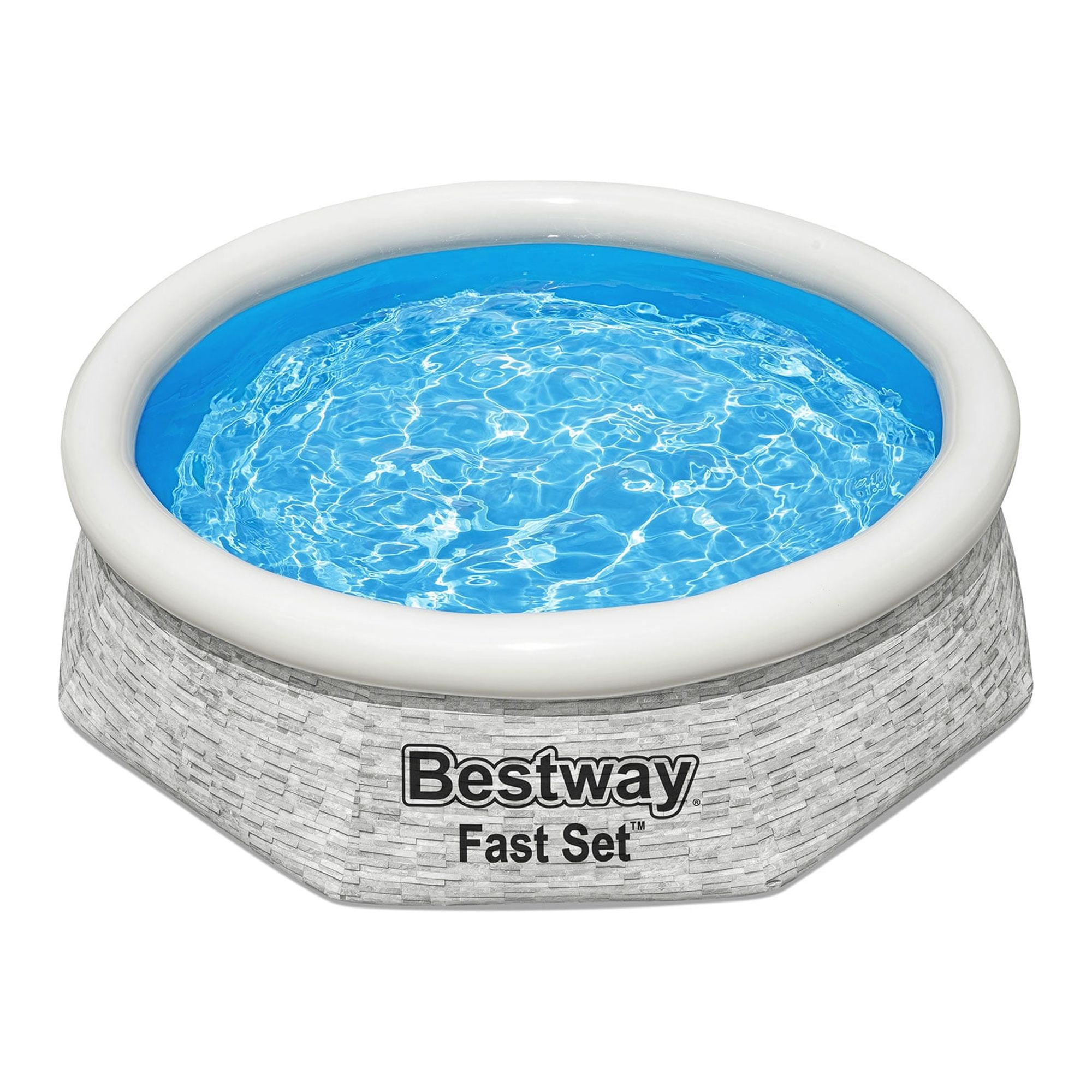 Bestway 8' x 24" Round Inflatable Outdoor Swimming Pool with Filter Pump, 2 Pack