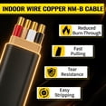 thumbnail image 3 of Energeaster 125ft 6/3 NM-B Pure Copper Wire, 6 AWG 3 Conductors with Ground Wire, Black, Indoor Electrical Wire, 3 of 8