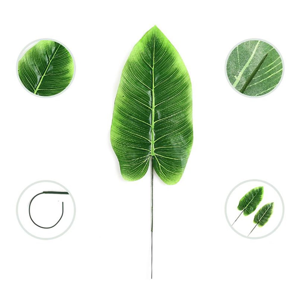Grandest Birch 60Pcs Artificial Plant Fake Banana Leaf DIY Flower Arrangement Home Party Decor,S