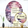 thumbnail image 3 of Designart "Cosmic Cascade in Surreal Plum I" Surrealism Maze Round Wall Mirror - Abstract Oval Printed Decorative Mirror - Multiple Color Options, 3 of 5