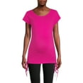 thumbnail image 3 of Oh! Mamma Maternity Women's Scoop Neck Tee with Side Seam Drawstring (Women's & Women's Plus), 3 of 6
