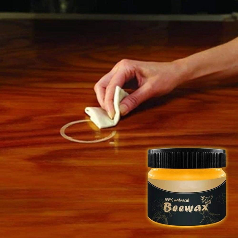 Wood Seasoning Beeswax,Beeswax Furniture Polish, Wood Furniture Cleaner for Wood Doors,Tables,Chairs and Floors