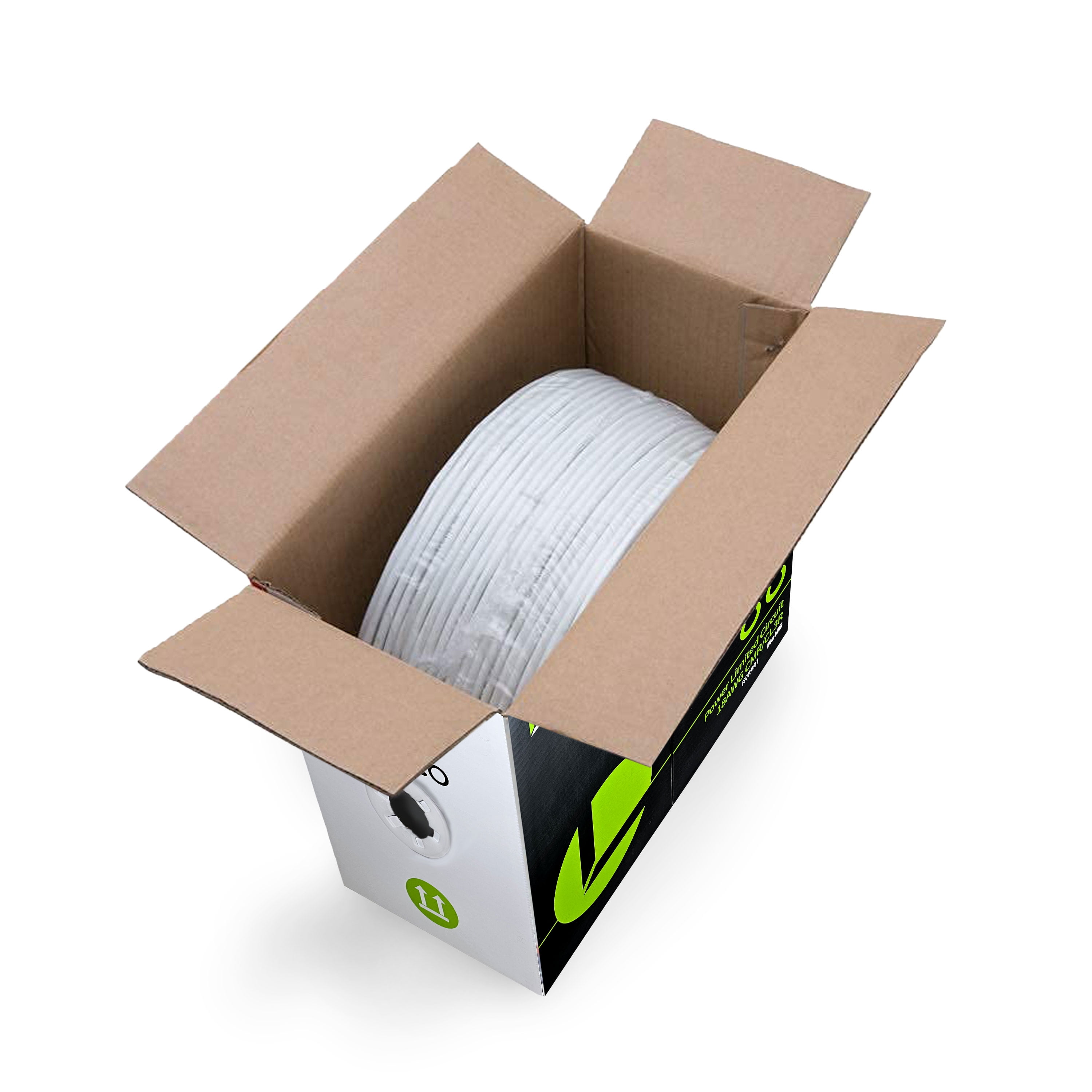 LOGICO 18/2 Low Voltage Shielded Stranded Bare Copper Wire, 1000FT Alarm/Security Control Cable LED Lighting, Audio/Speaker