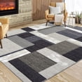 thumbnail image 6 of Tzou Modern Geometric Patchwork Area Rugs 3x5ft for Living Room, Super Soft Indoor Carpet for Bedroom Dining Room(Dark Brown), 6 of 7