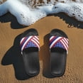 thumbnail image 4 of Psesaysky Women's Casual Sandals with Flag Stripes Summer Outdoor Slip-on Sandals House Slipper Comfortable Lightweight Slippers for Family Black Sole Size 7.5, 4 of 7