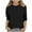Black, variant on JTSRKL Girls 3/4 Sleeve Tops Cute Summer Lace Crochet Eyelet Casual Solid Color T-Shirts Trendy Preppy Youth Clothes Teen Girl Crewneck Tunic Blouse Black 3-4 Years