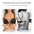 thumbnail image 5 of YANDW Racerback Front Closure Bra for Women Padded Add 2 Cups Lace T-Shirt Bras Underwire Plunge, Black 34B, 5 of 6