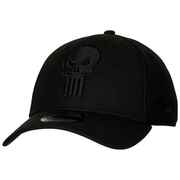 New Era The Punisher Symbol Black Fitted Hat - 39Thirty Flex Fit, Officially Licensed