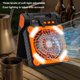 thumbnail image 4 of Fan Campamento Con Solar Ventiladores Solares Portátiles () Red Orange, 4 of 9
