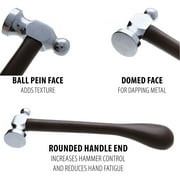 The Beadsmith Chasing Hammer & Bench Block – Wire Elements – Two-Sided Hammer, 7.5”, Wood Handle – 2” Steel Block with Hole for Riveting & Bending – Tools for Metalworking, Stamping & Jewelry Making