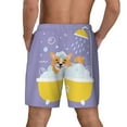 thumbnail image 3 of Kdxio Corgi Washing In Bathtub Print Men'S Swim Trunks With Compression Liner 7 Inch Inseam Quick Dry Swim Shorts, 3 of 7
